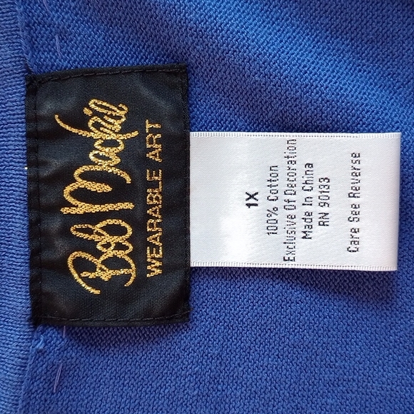 Bob Mackie Embellished 3/4 Sleeve Sweater Size:1X Color: Periwinkle - Picture 9 of 13